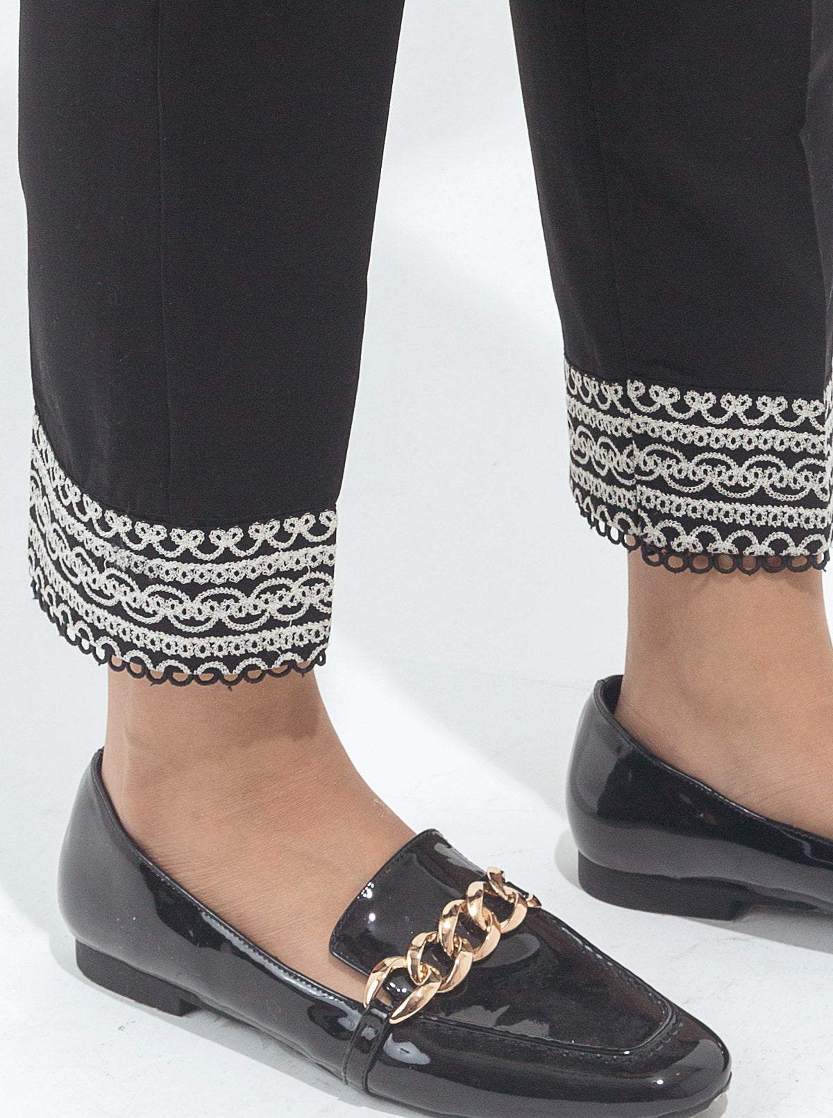 Embroidered Straight Pants