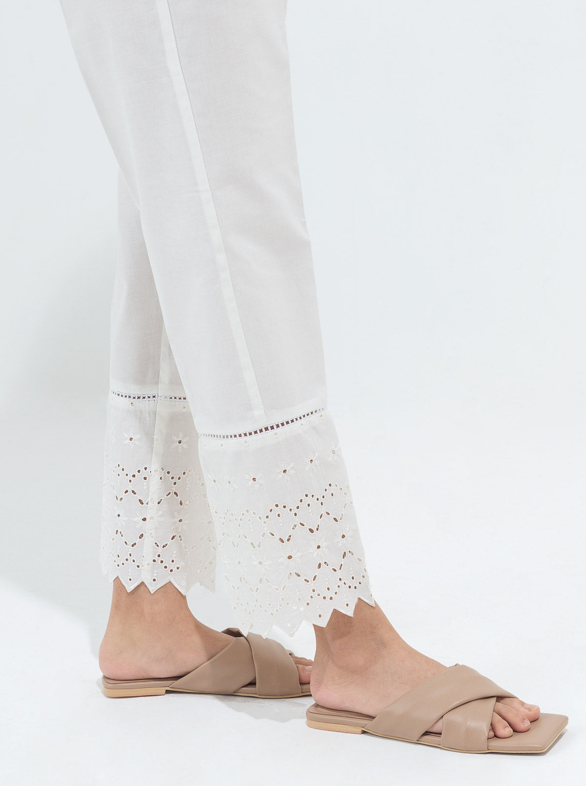 Embroidered Straight Pants