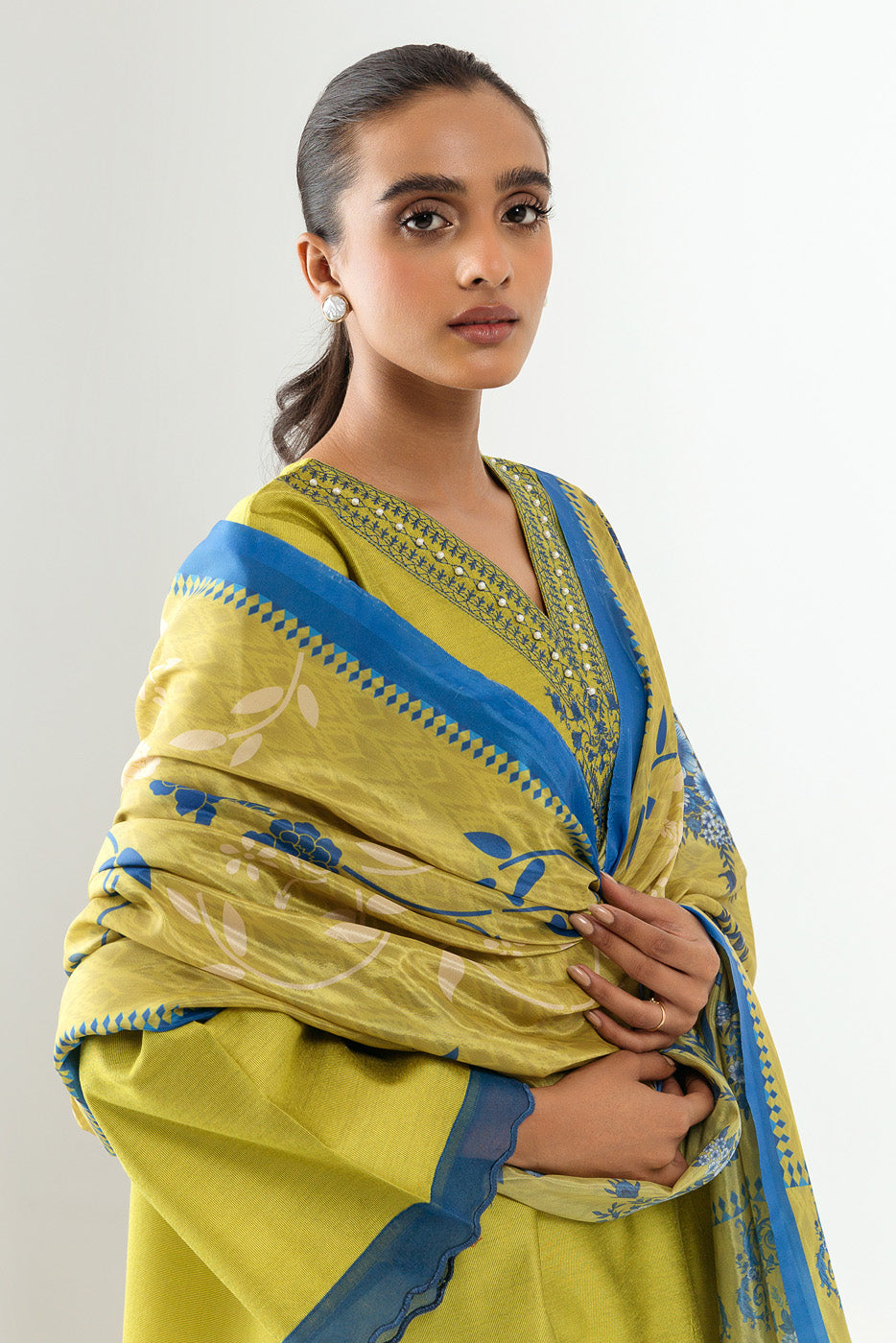 Embroidered Shirt With Dupatta