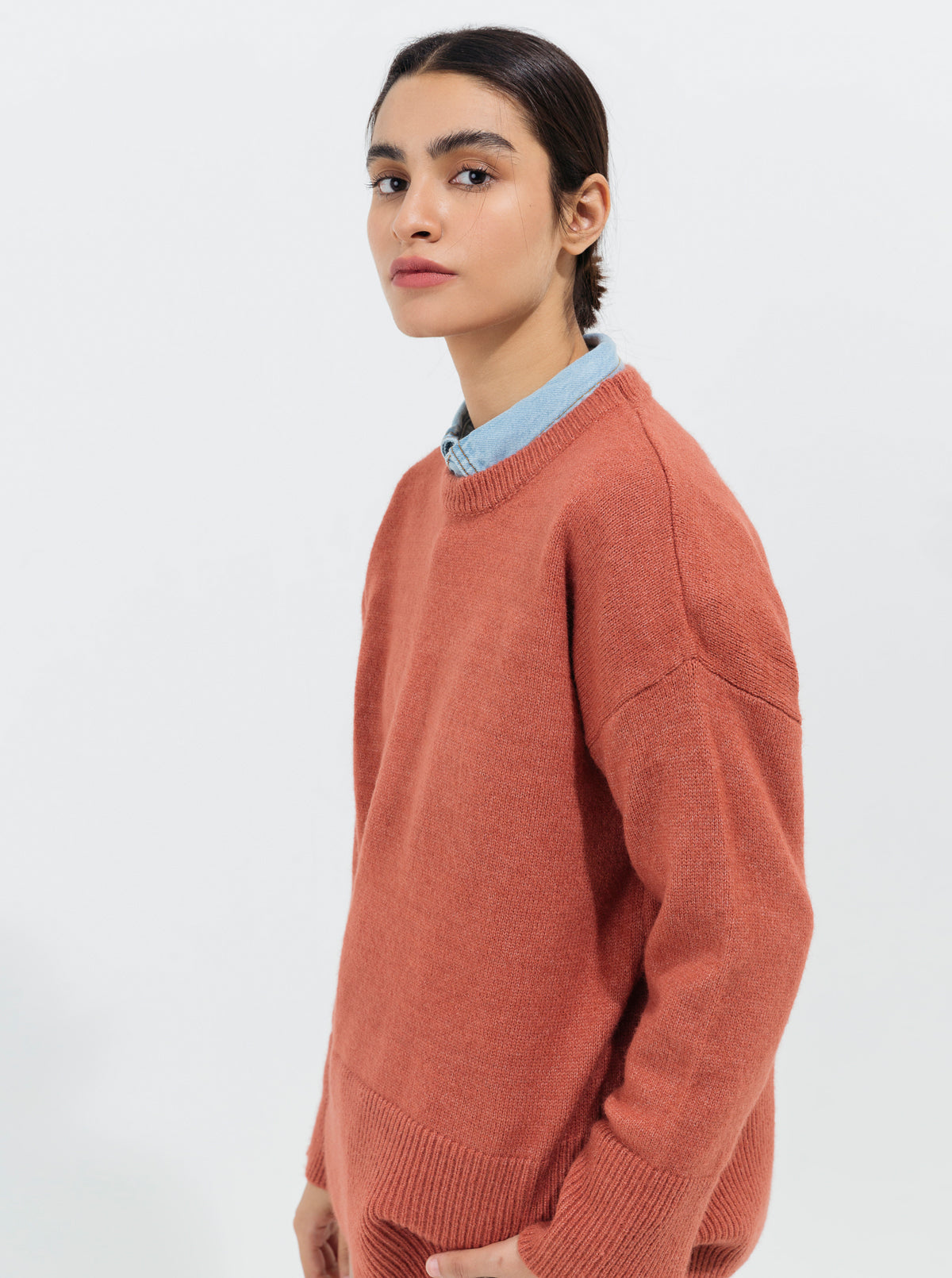 Coral Flat Knit Pullover