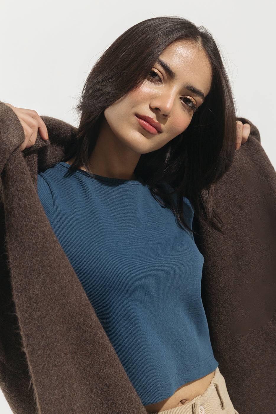 Brown Knitted Cardigan