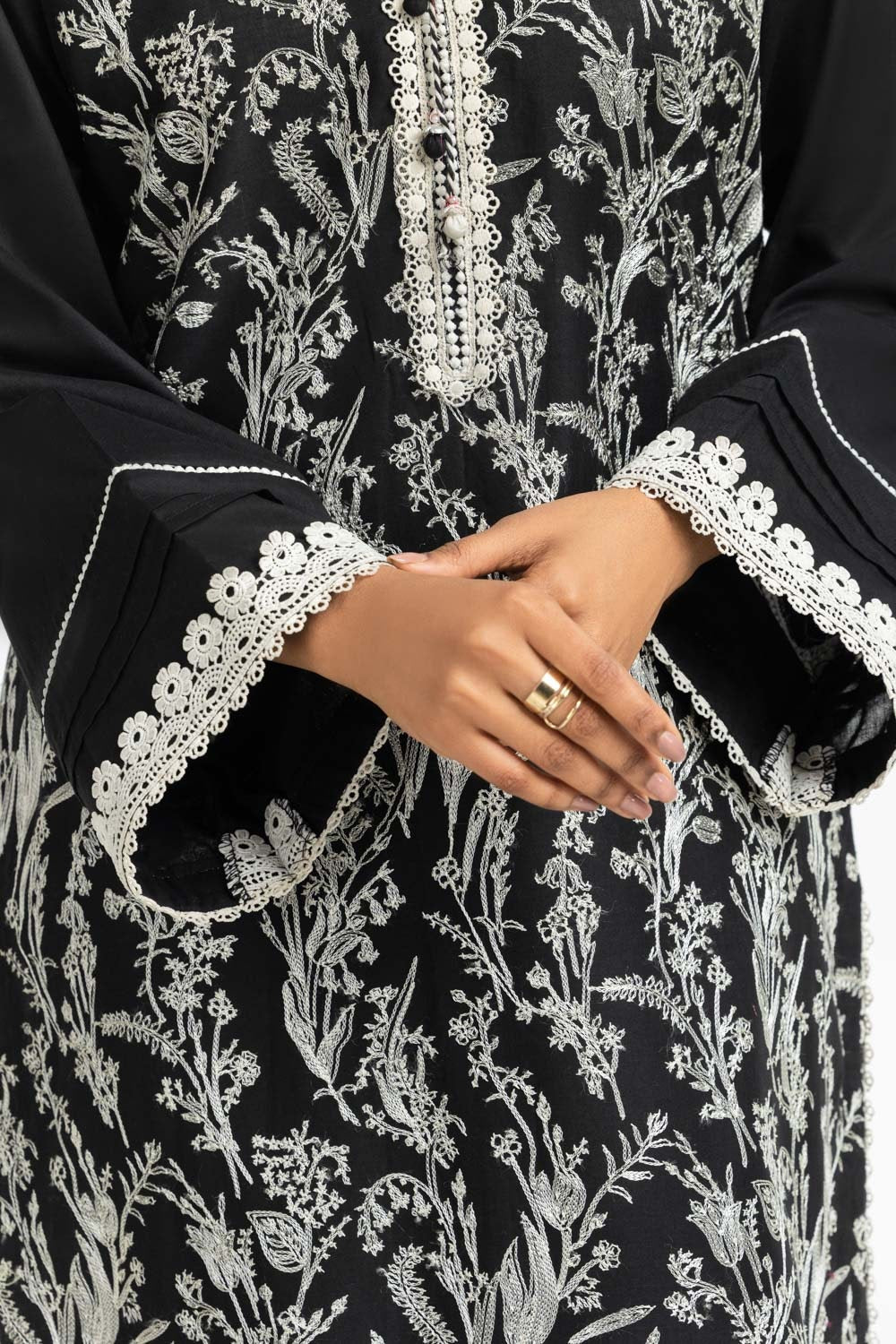 Cambric Embroidered Shirt And Dupatta