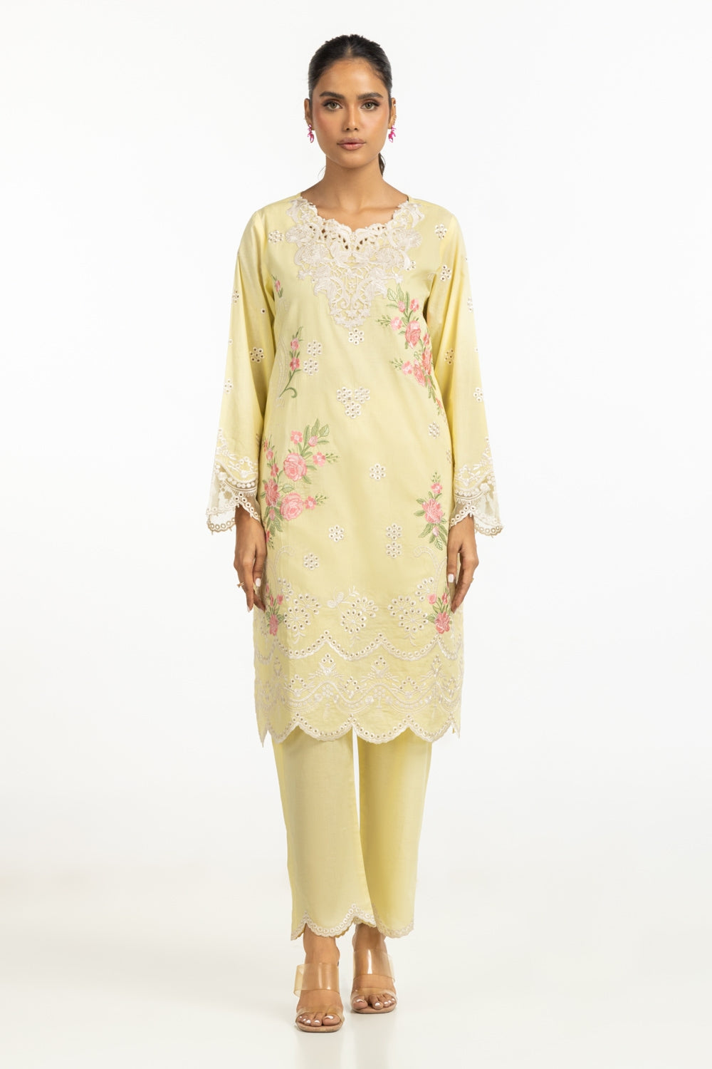 Cambric Embroidered Shirt And Trouser