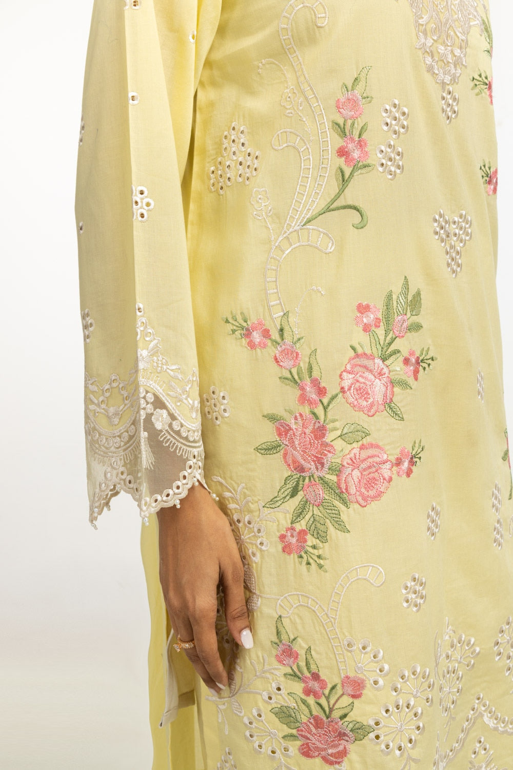 Cambric Embroidered Shirt And Trouser