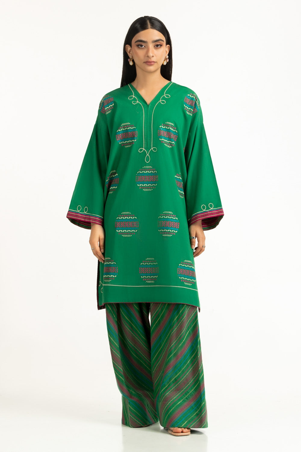 Cambric Embroidered Shirt And Trouser