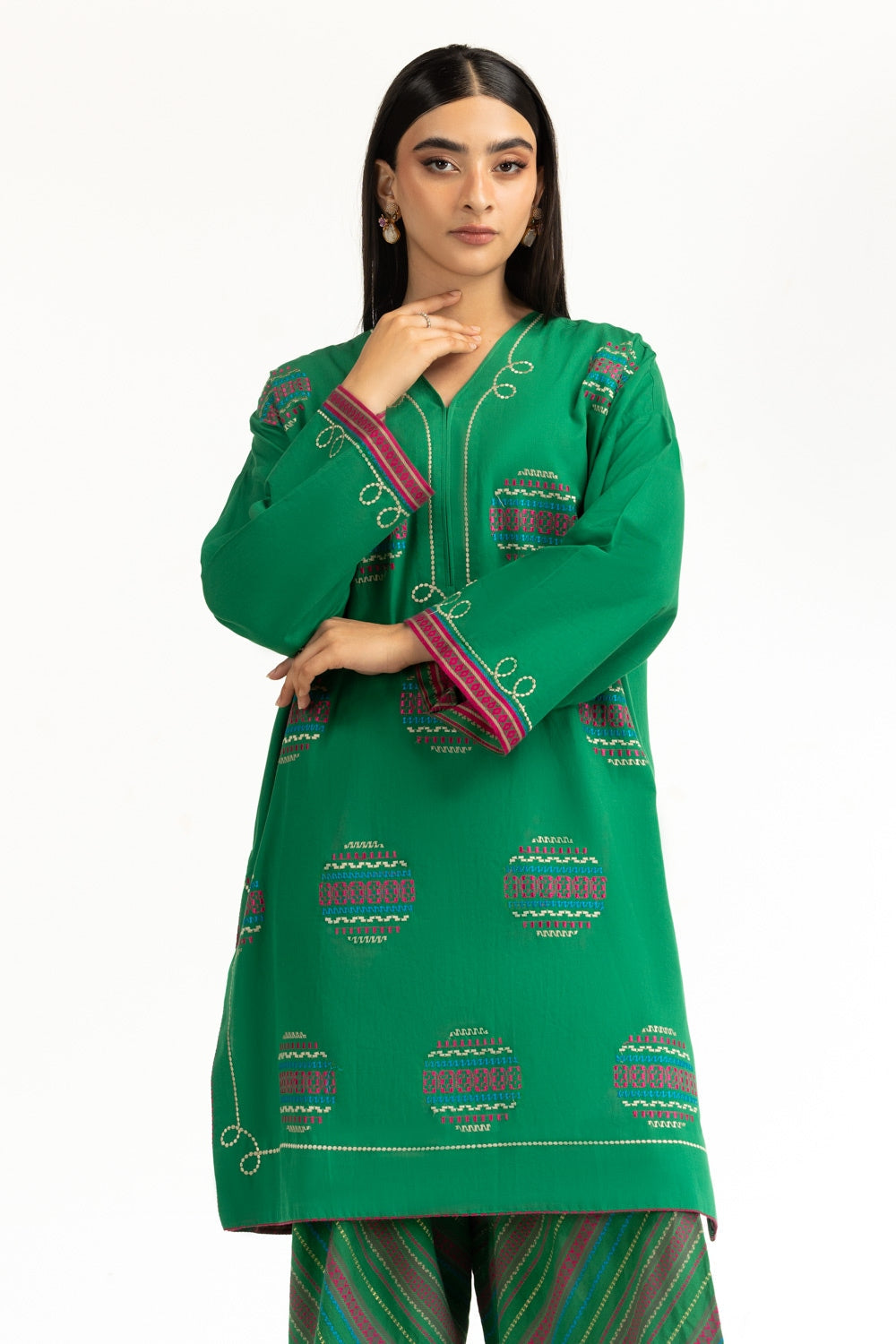Cambric Embroidered Shirt And Trouser