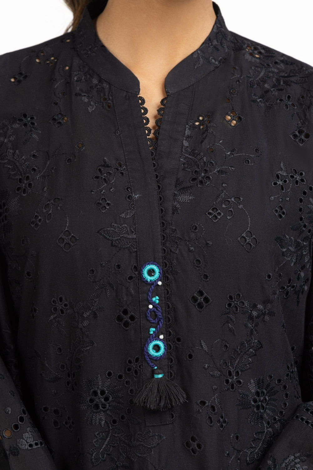 Cambric Schiffli Embroidered Shirt And Dupatta