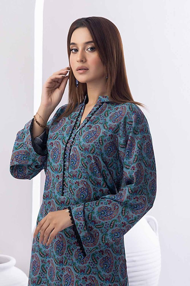 2 Piece Printed Dhanak Unstitched Suit