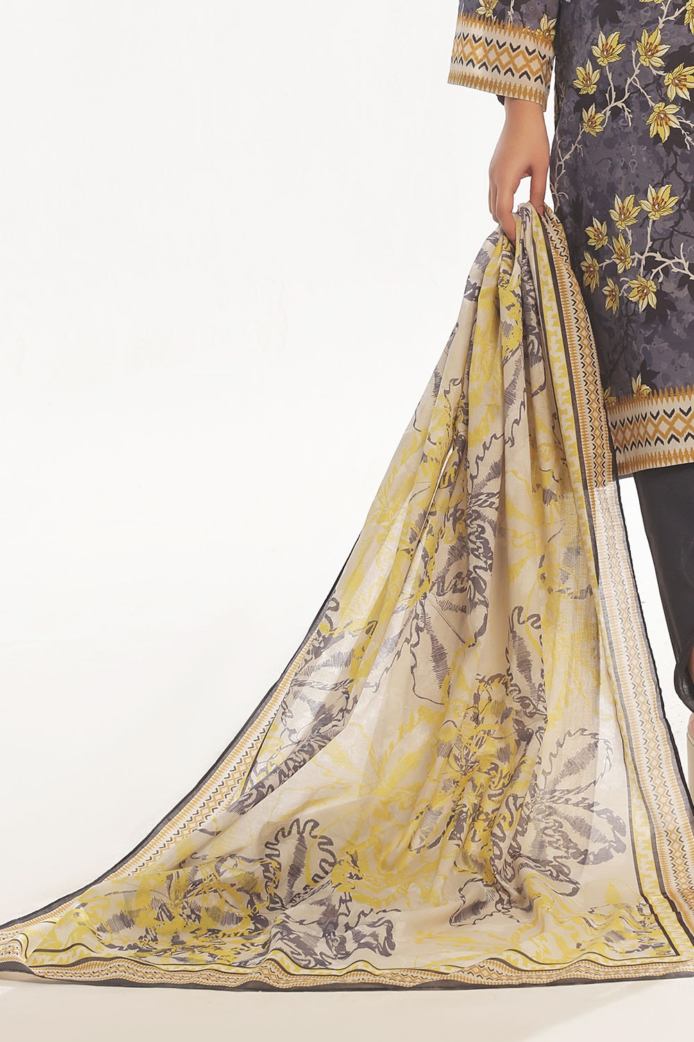 3 Piece Unstitched Printed Lawn Suit