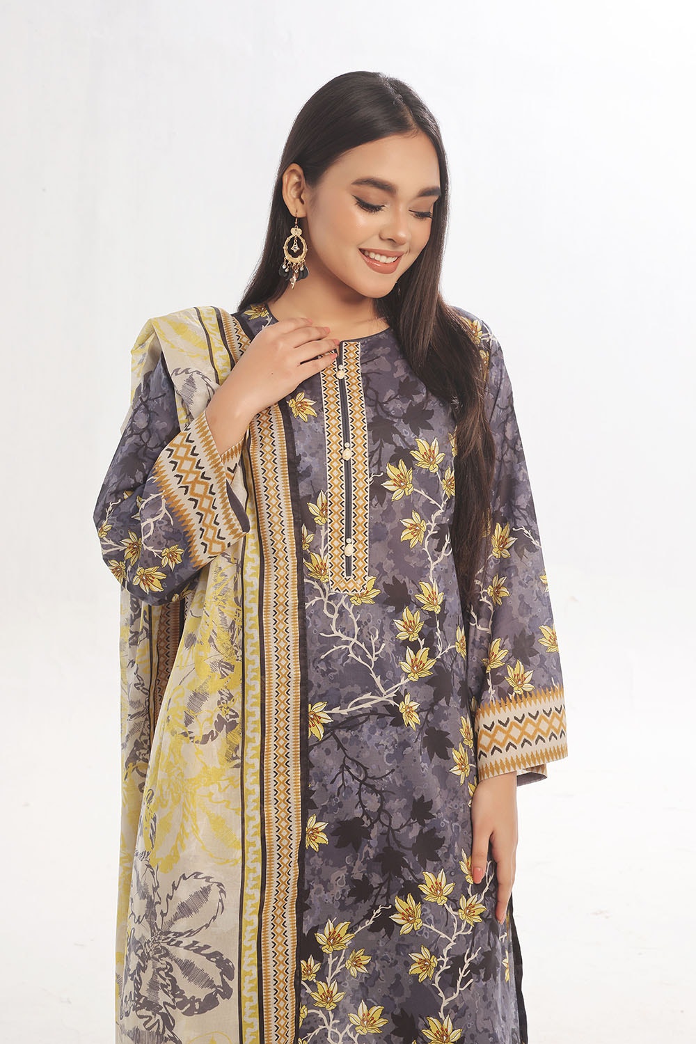 3 Piece Unstitched Printed Lawn Suit