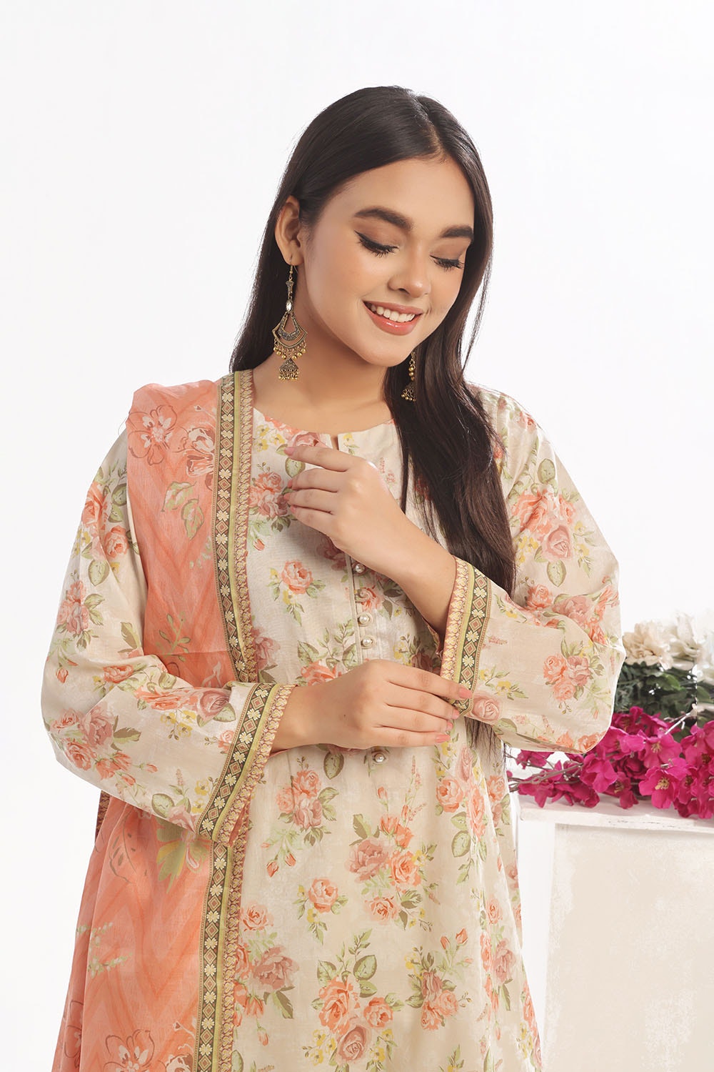 3 Piece Unstitched Printed Lawn Suit