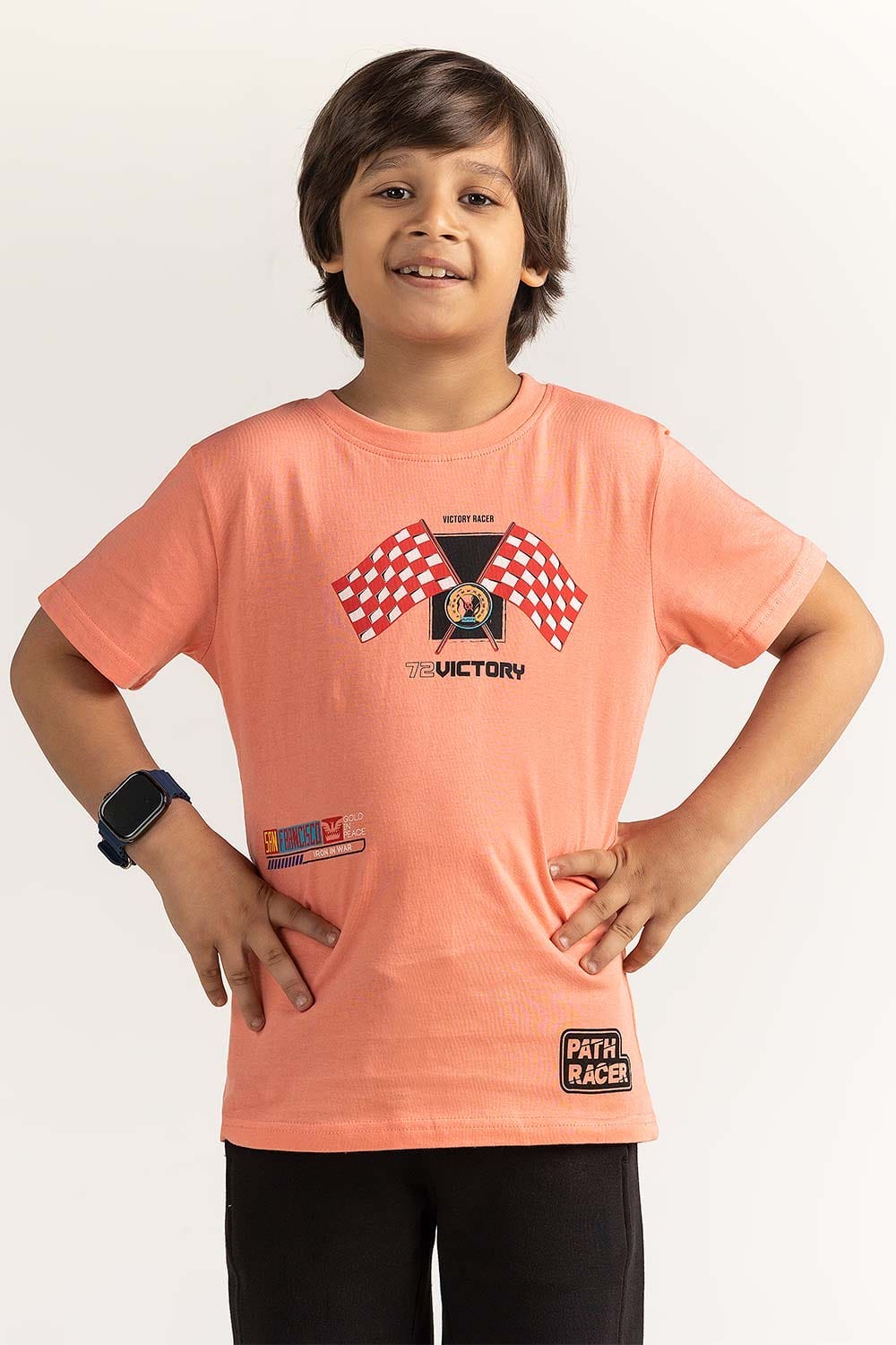 Coral Junior Boy Knit Printed Tee