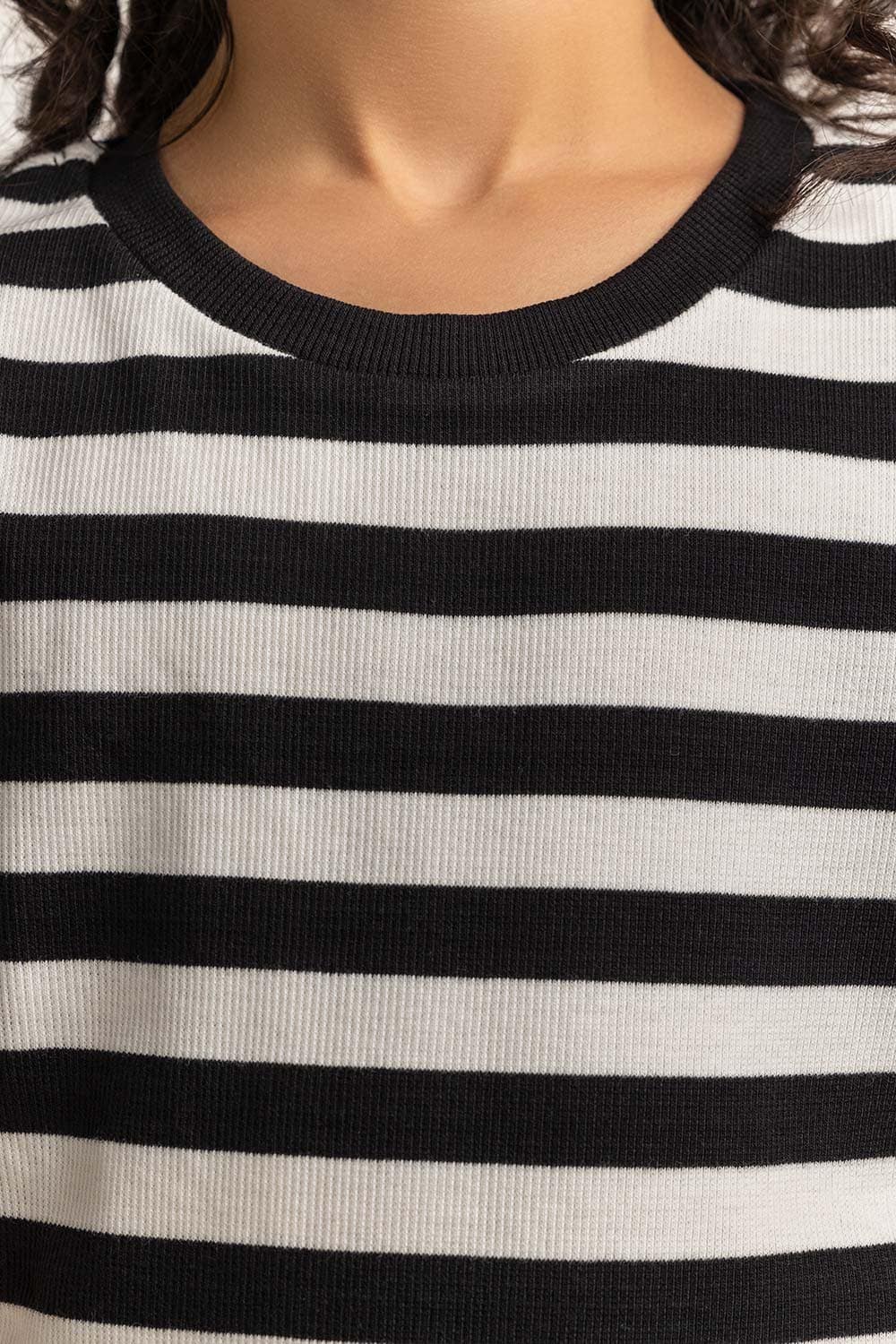 Crew Neck Yarn-Dyed Dress