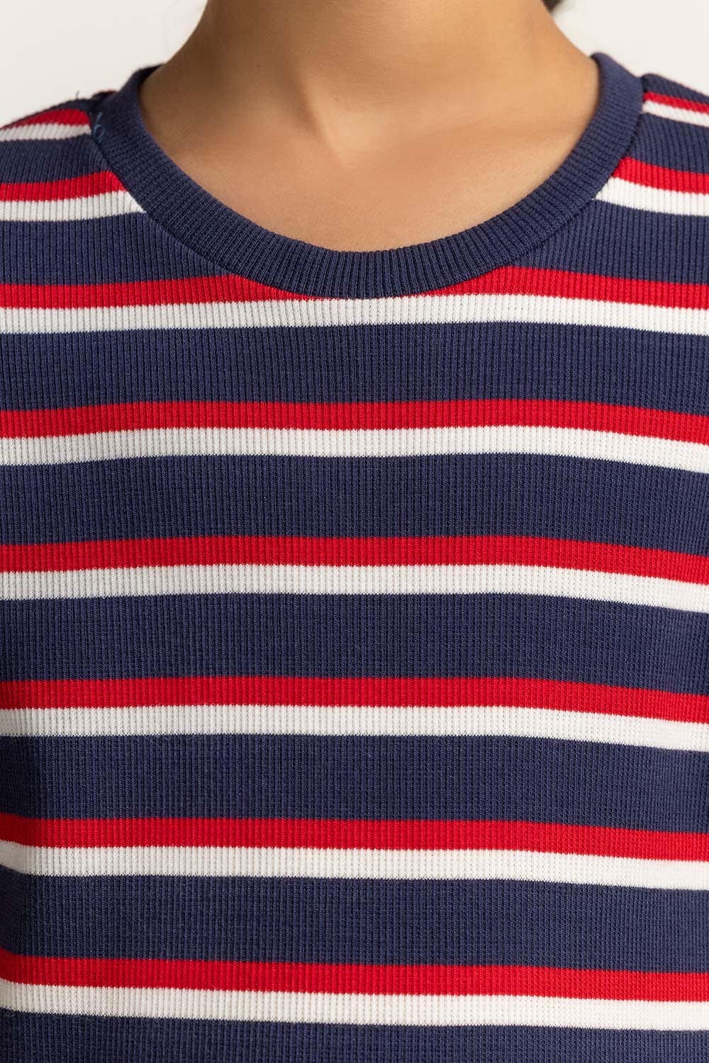 Crew Neck Yarn-Dyed Tee