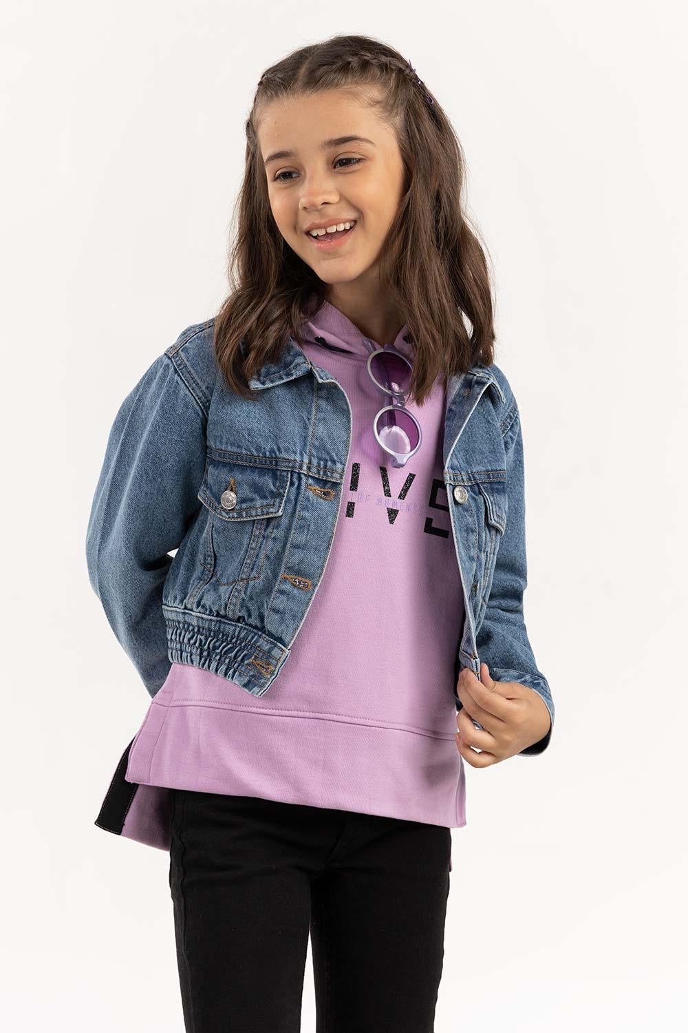 Junior Girl Cropped Denim Jacket