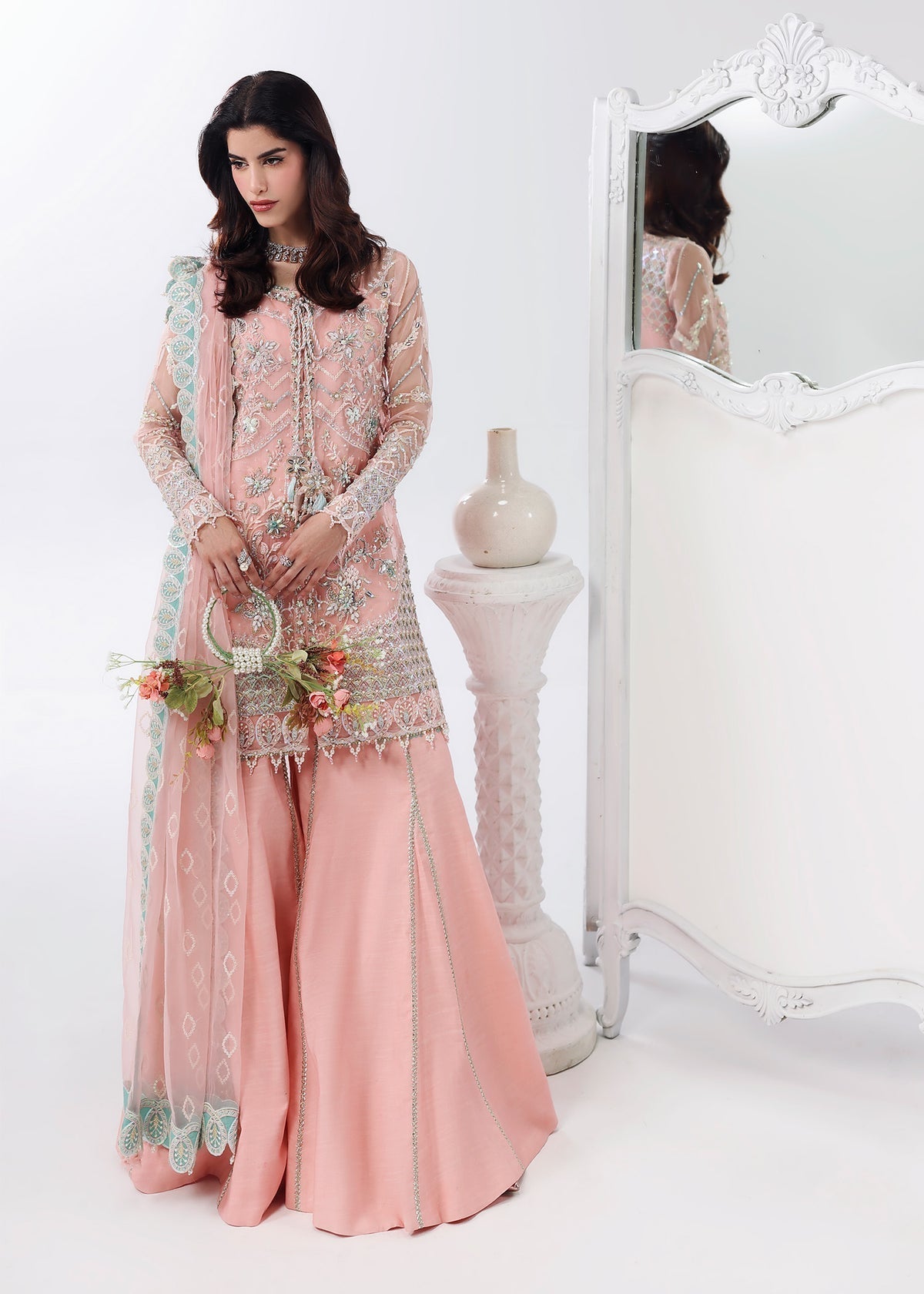 Rose Dust Style — Mairaz Peach Pink Three-Piece Suit