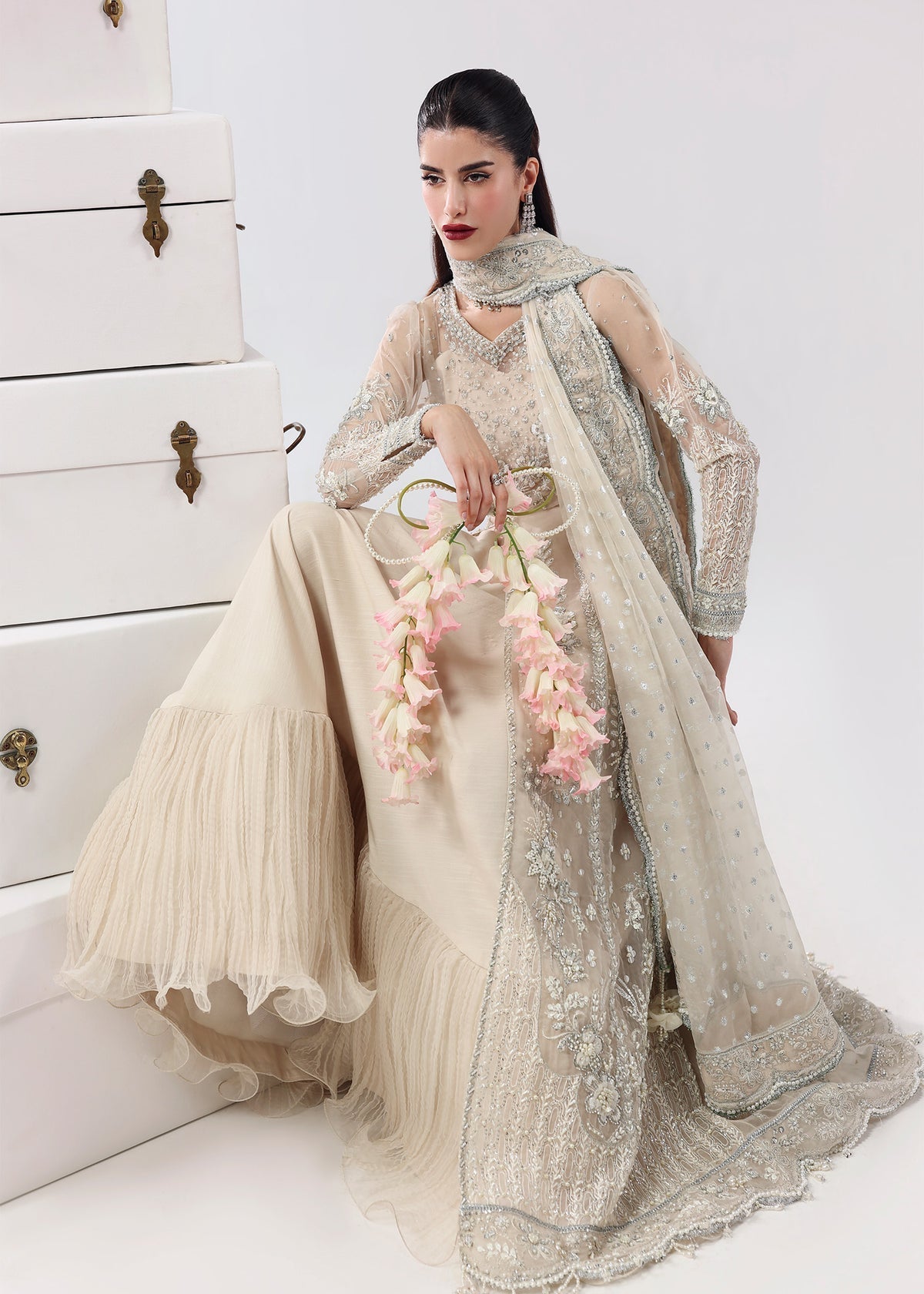 Pearl Mist Style — Mairaz Ivory Three-Piece Suit