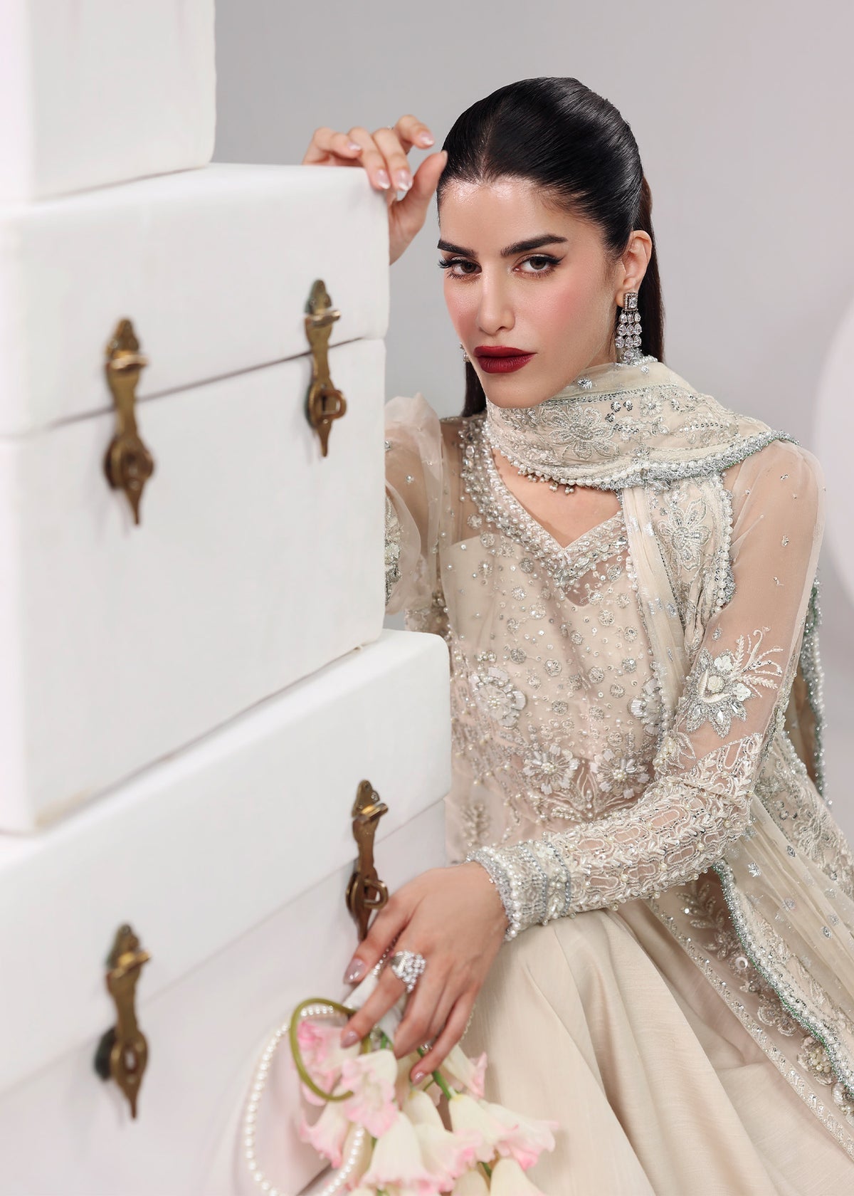 Pearl Mist Style — Mairaz Ivory Three-Piece Suit