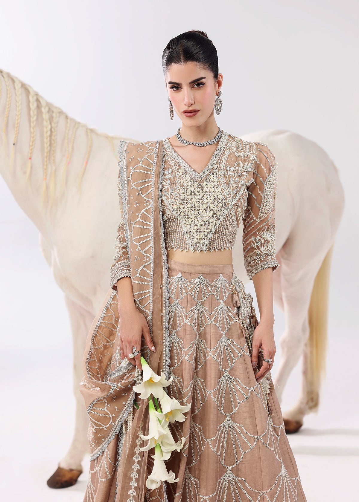 Silk Whisper Style — Mairaz Mocca Moose Lehenga