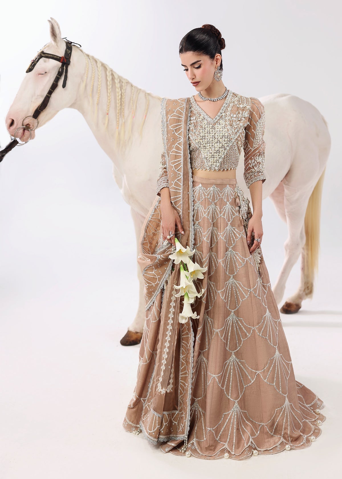 Silk Whisper Style — Mairaz Mocca Moose Lehenga