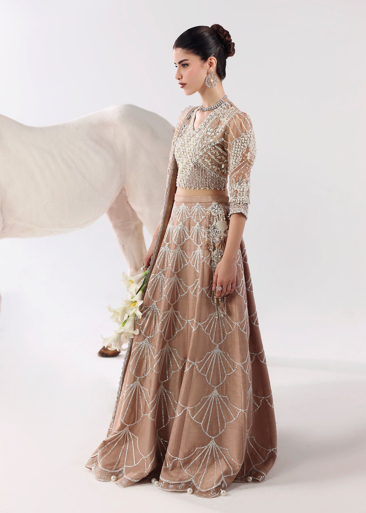 Silk Whisper Style — Mairaz Mocca Moose Lehenga