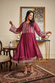 Da-1507 Purple Embroidered Kurta