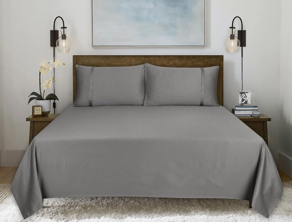 Dark Grey T-200 Bed Sheet Set