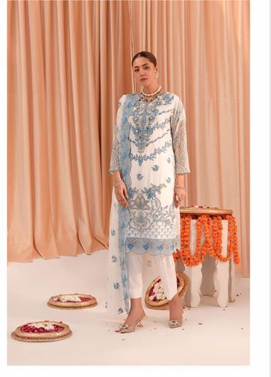 Design 7 - Aqua Pearl (Unstitched)
