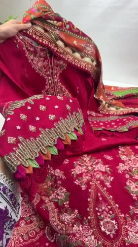Rs 19500 Aneelas Stitched Luxury Twill Emb 3pc Print Shawl [WLUX-26-19] [Est. Dispatch Time 2.5 Month]