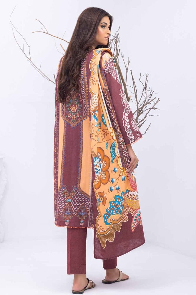 3 Piece Printed Karandi Unstitched Suit