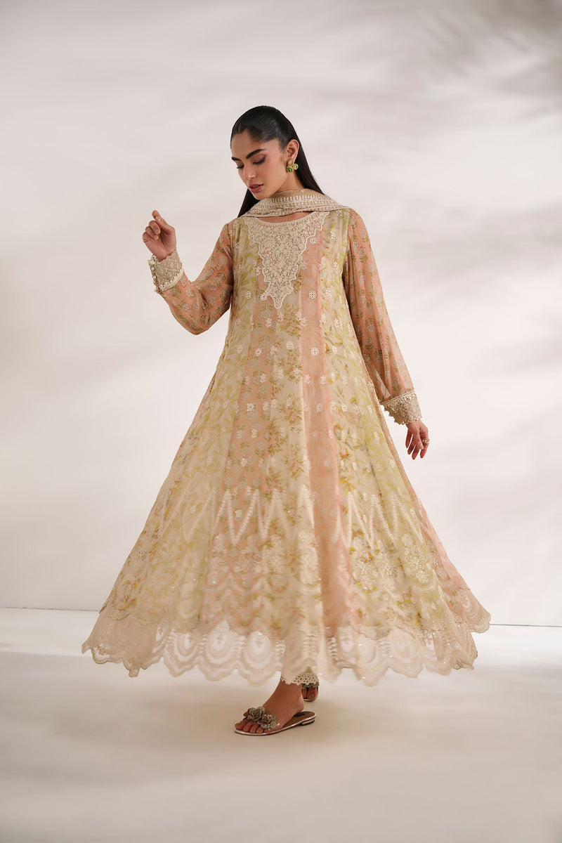 SS24DA-2468 MULTI 2PCS EMBROIDERED KURTA WITH TROUSER