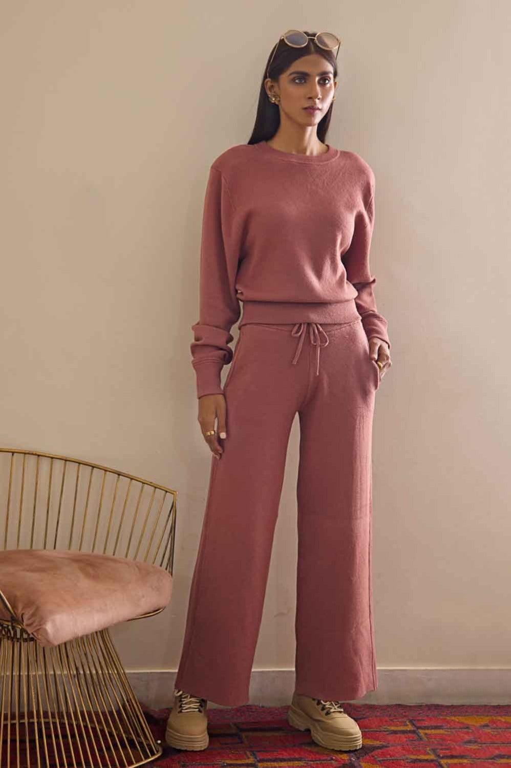 Viscose Blended Crew Neck Sweater