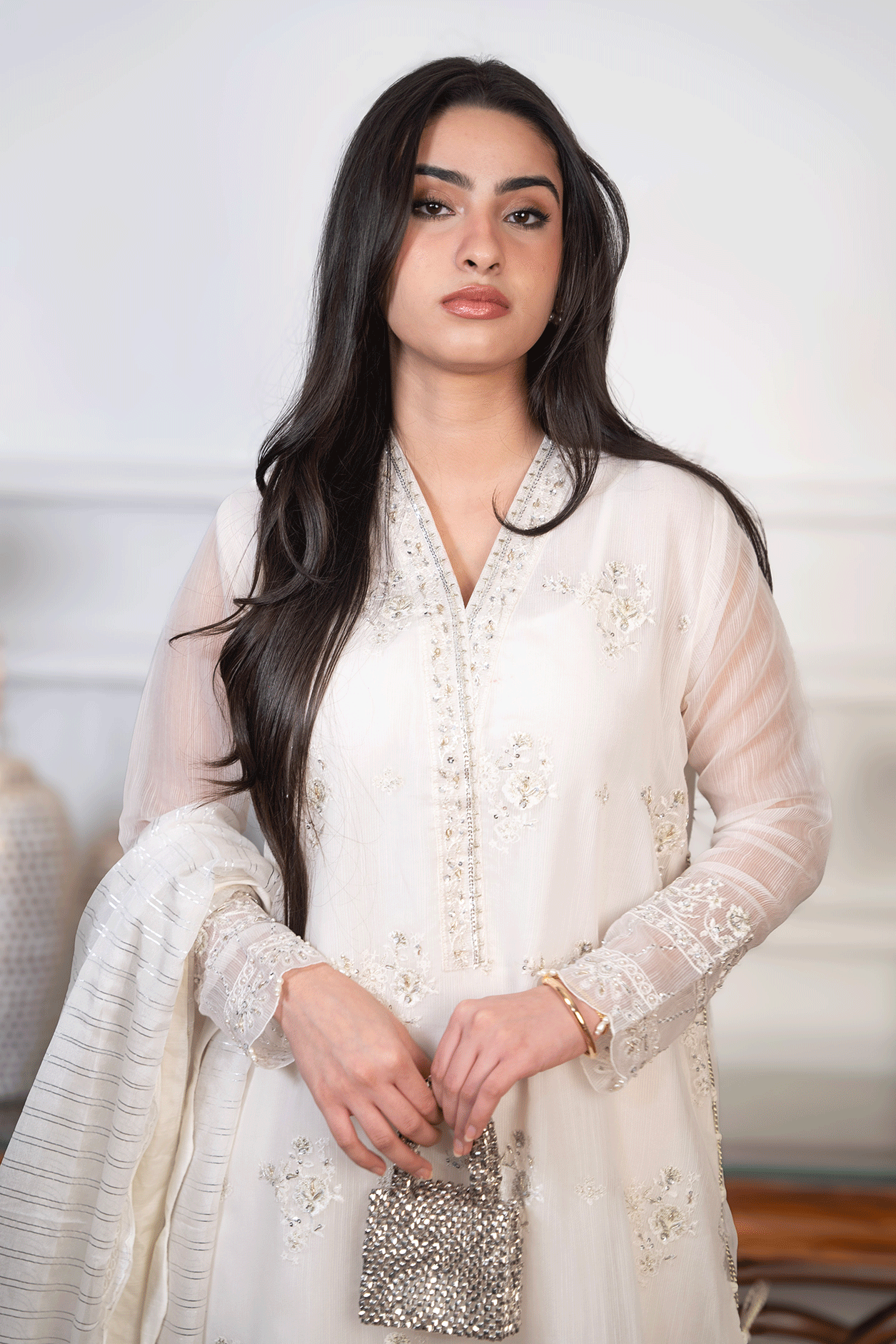 Embellished silk Pants (As Shown)