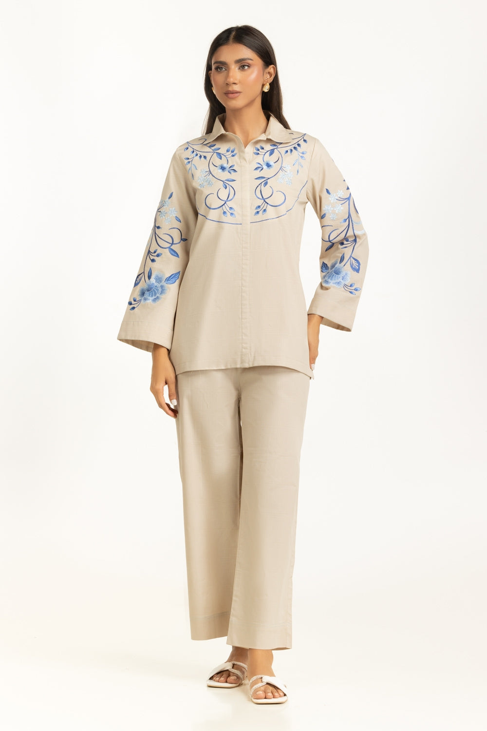 Dobby Embroidered Co-Ord Set