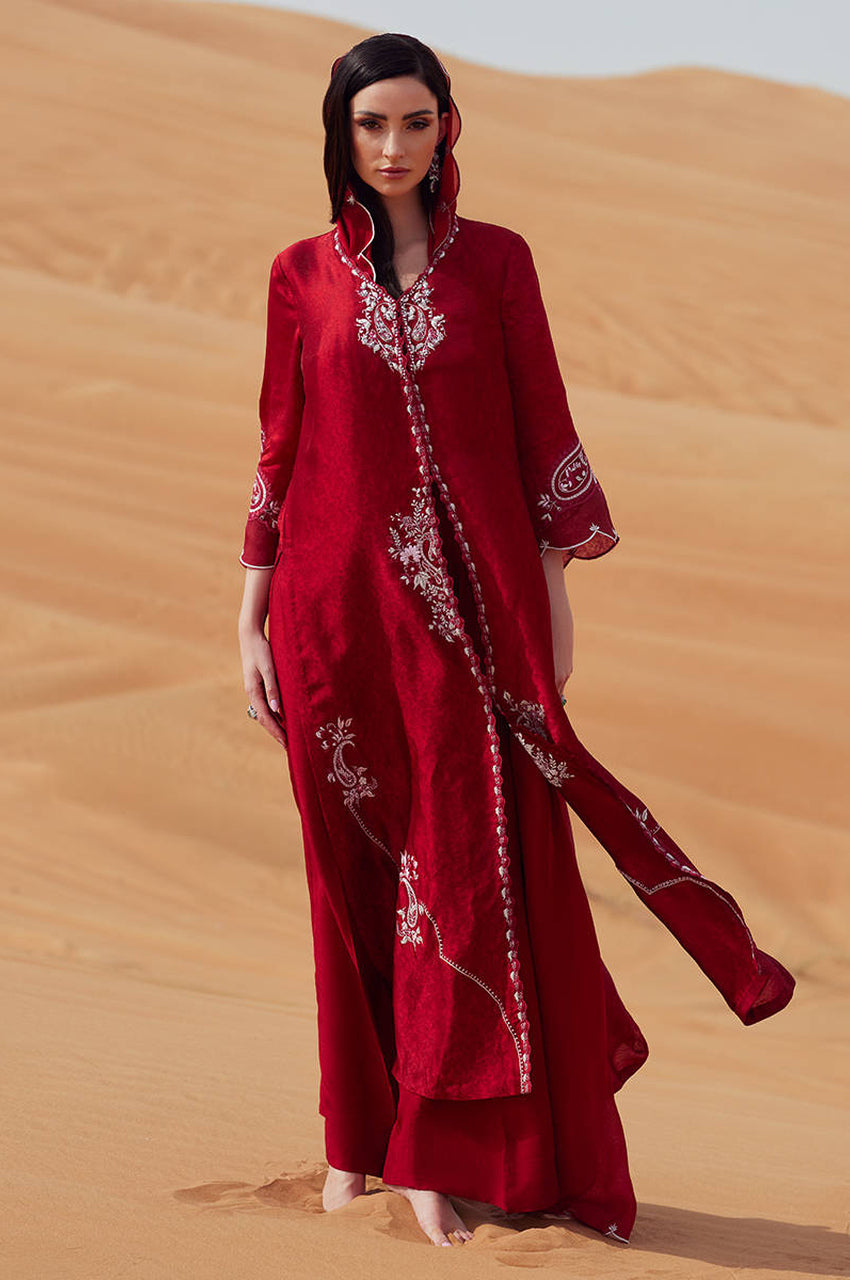 Ruby Red - Shirt, Pants & Dupatta