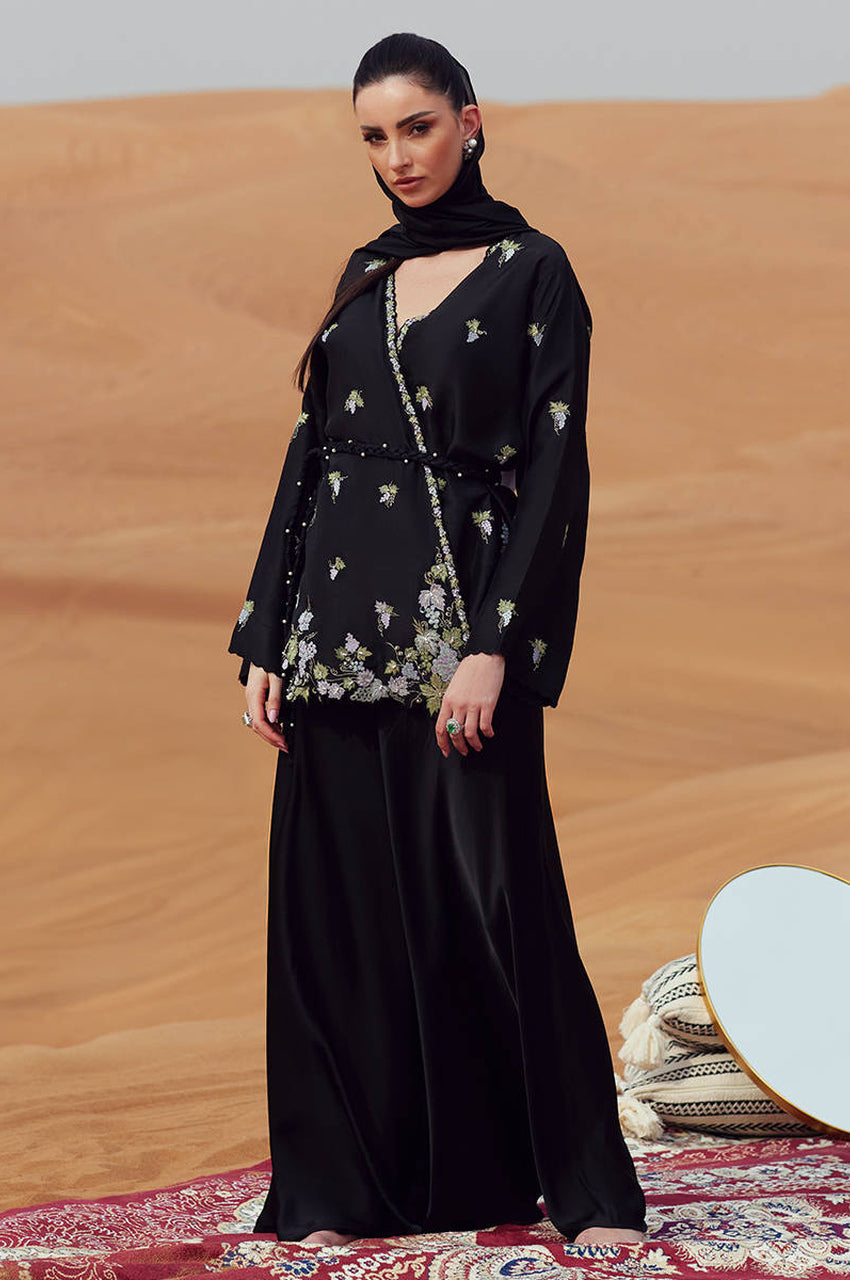 Black Berry - Wrap, Pants, Belt & Dupatta
