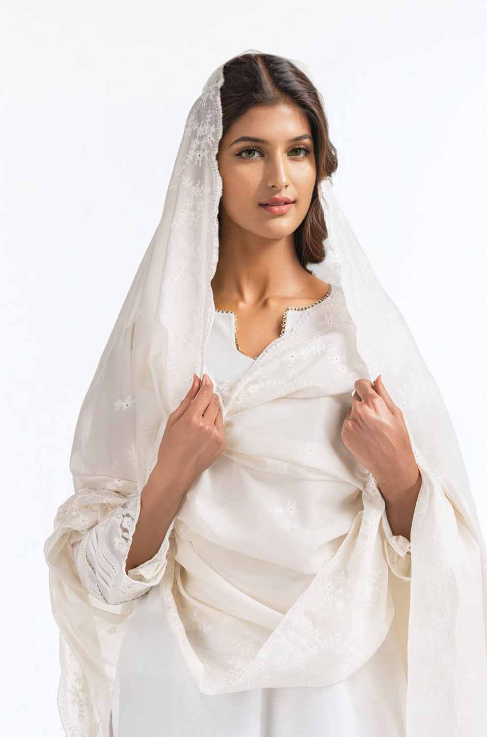 Embroidered Lawn Dupatta
