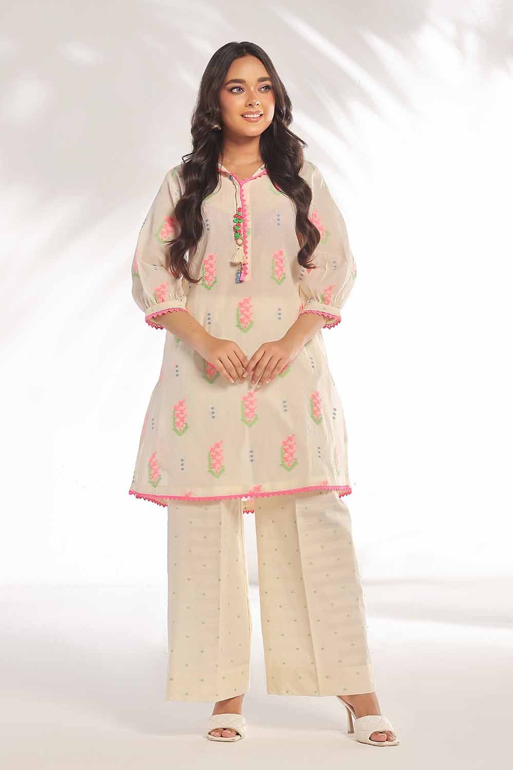 2 Piece Unstitched Jacquard Printed Suit