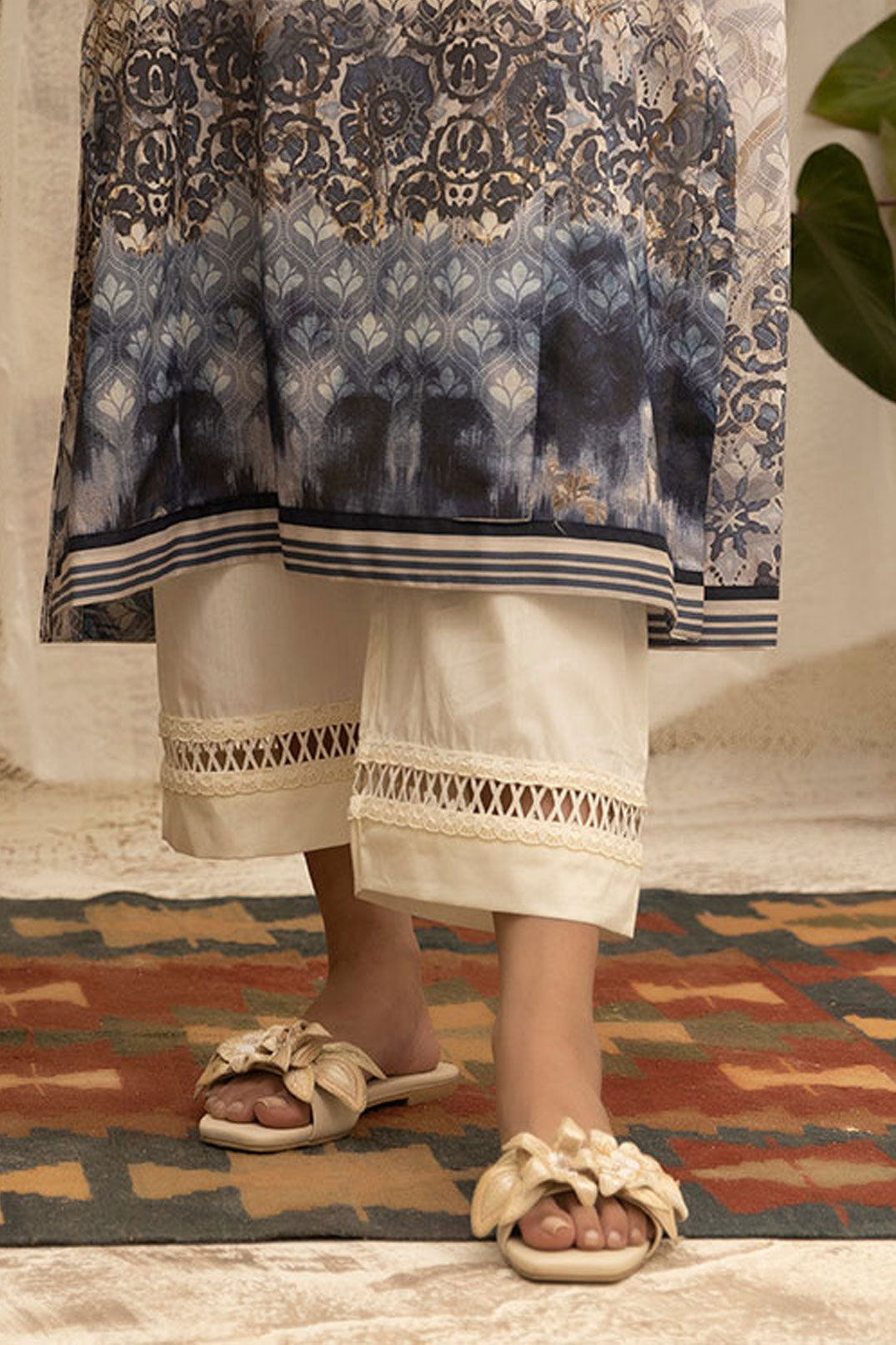 Plain Cotton Silk Pants