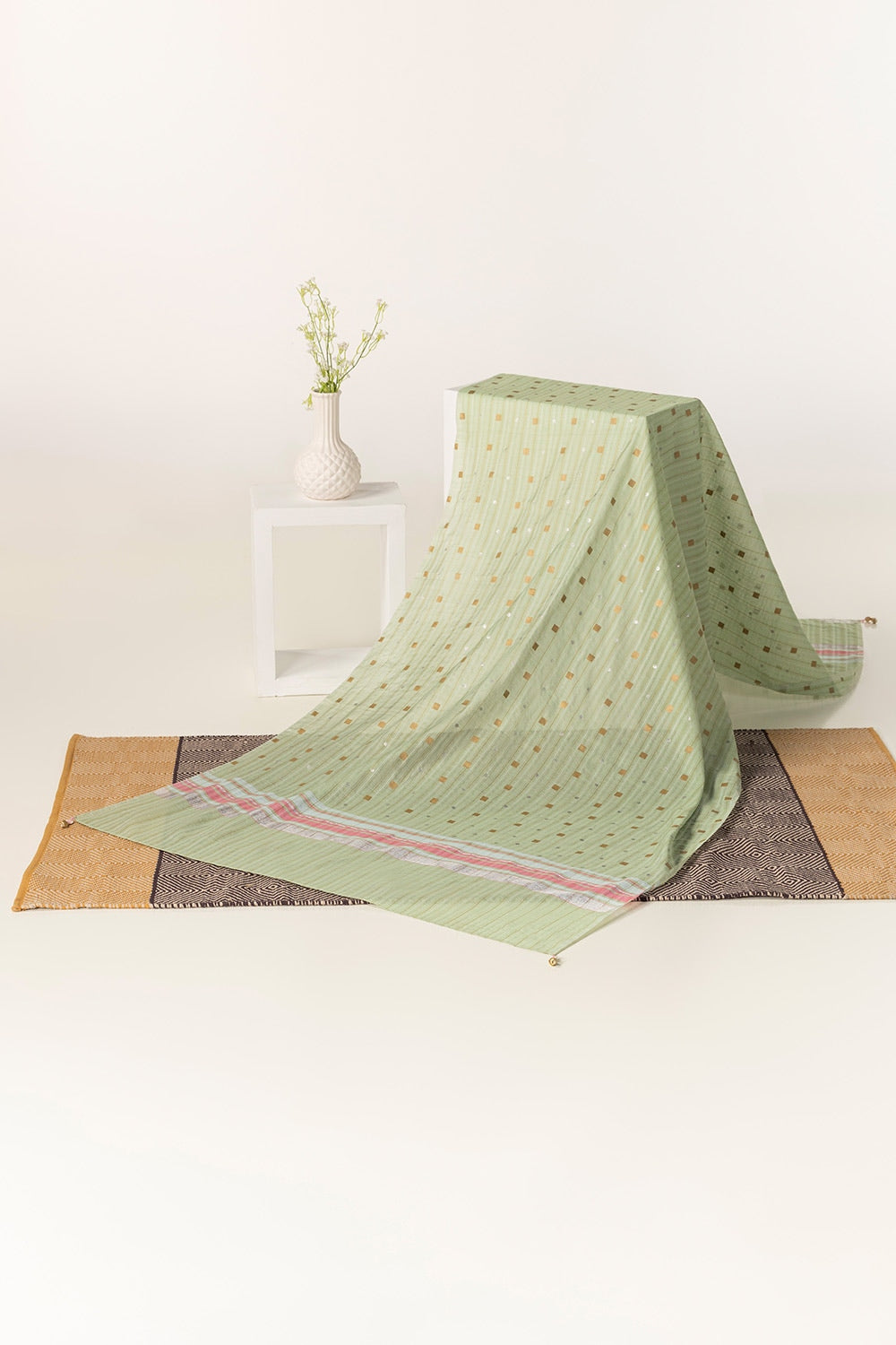 Yarn Dyed Block Printed Dupatta