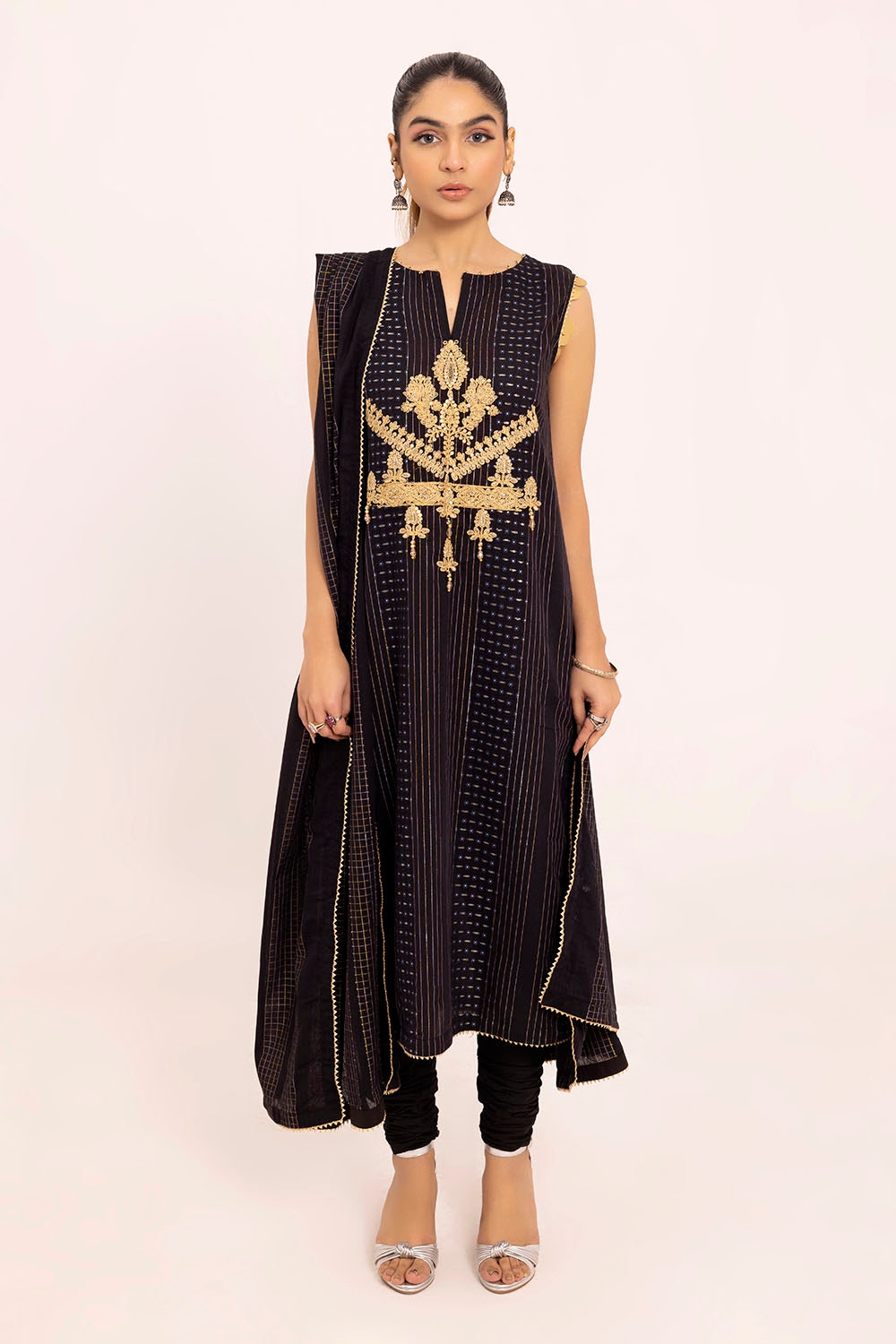 3 Piece Unstitched Embroidered Yarn Dyed Jacquard Suit