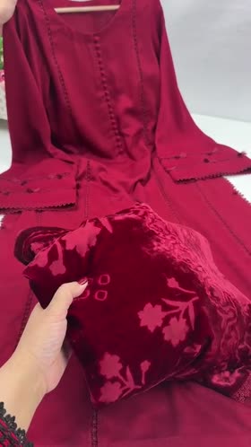 Aneelas Twill 3pc With Palachi Velvet Shawl [TWX-26-02] [Dispatch Time 2 Months]