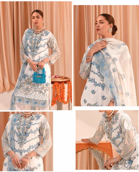 Design 7 - Aqua Pearl (Unstitched)
