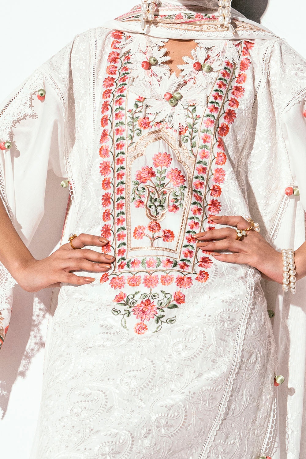 3 Piece Unstitched Embroidered Printed Denting Lawn Suit