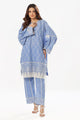 2 Piece Unstitched Embroidered Lawn Shirt With Dyed Trouser