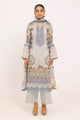 3 Piece Unstitched Embroidered Printed Lawn Suit With Embroidered Printed Chiffon Dupatta