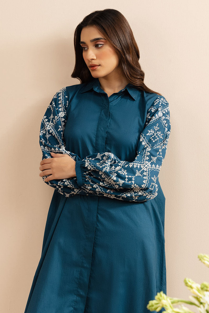 CERULEAN DREAM DYED LAWN SHIRT