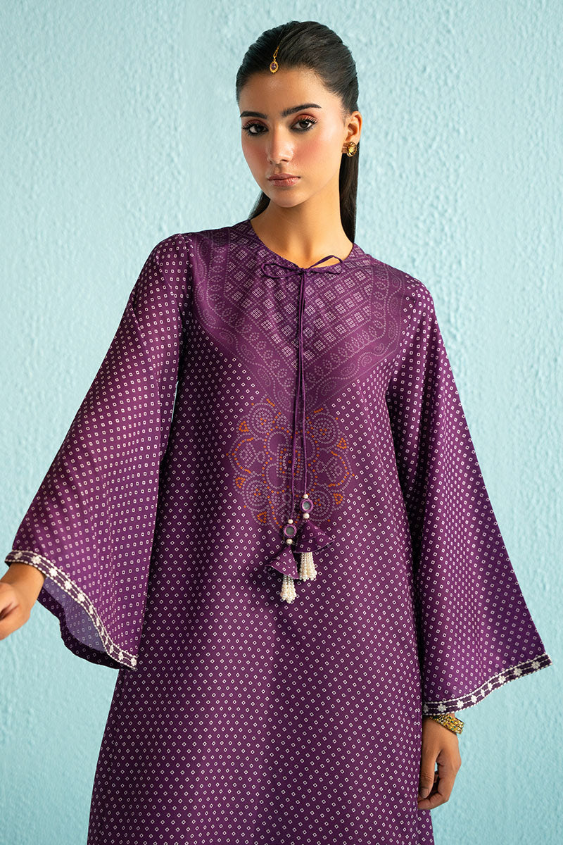 PURPLE GLAM PRINTED LAWN SHIRT