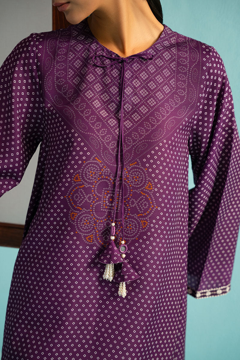PURPLE GLAM PRINTED LAWN SHIRT