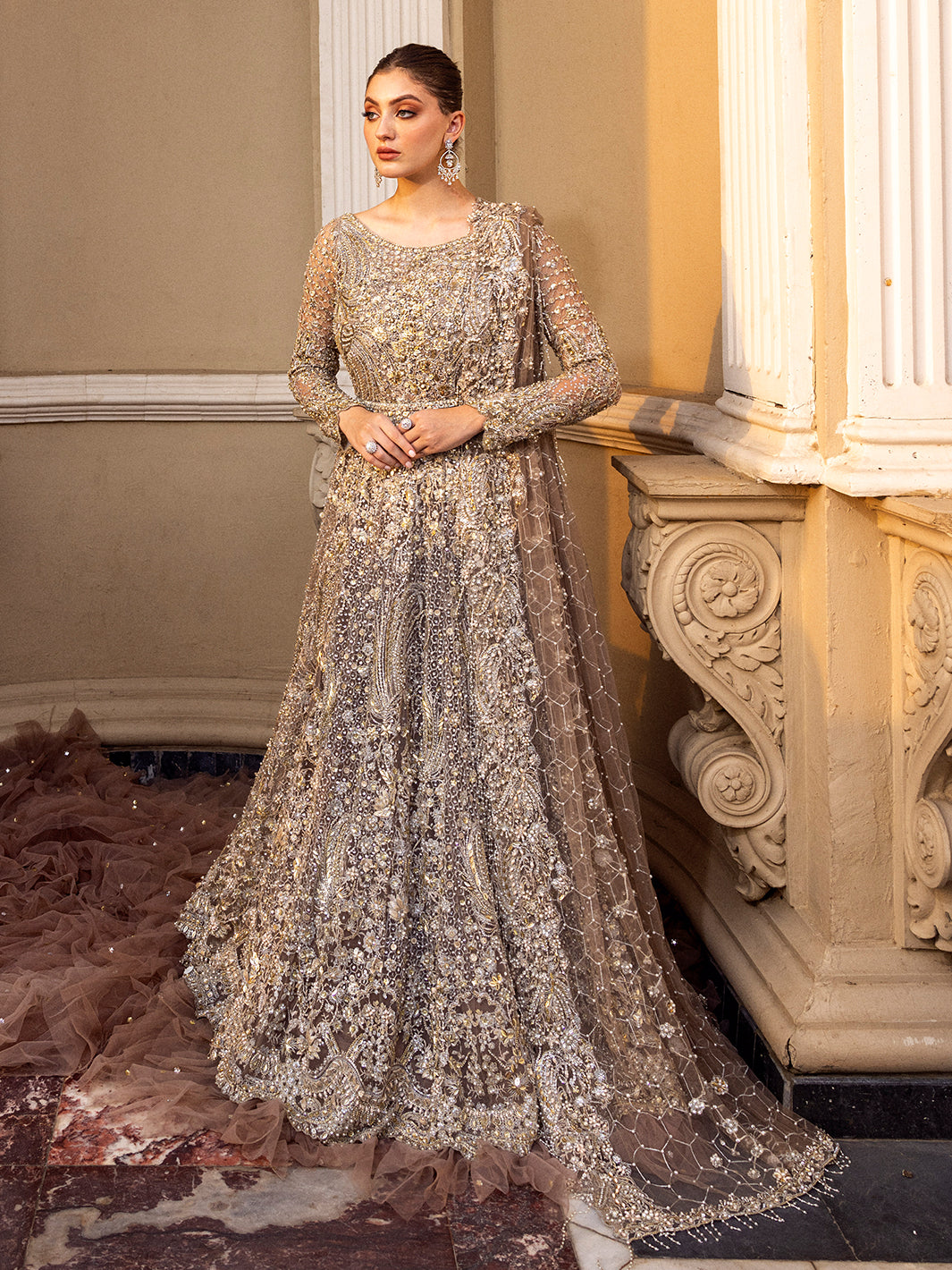 Epoque Chartreuse Style – Silver Grey Wedding Gown